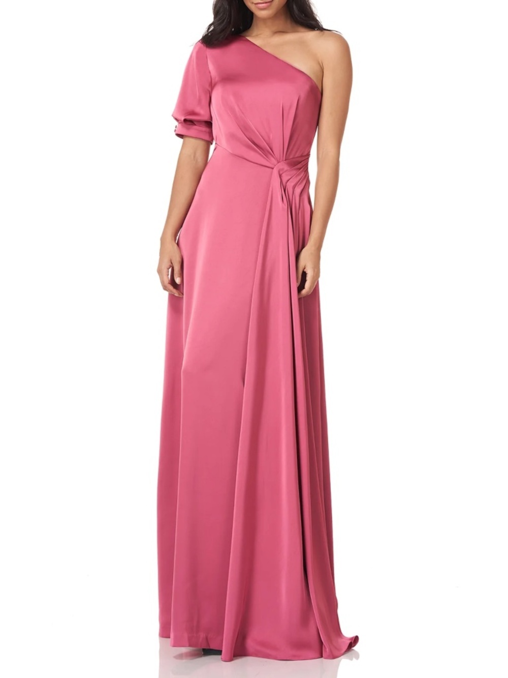 Kay Unger NEW Izabella One Shoulder Gown in Berry Sorbet Sz. 8